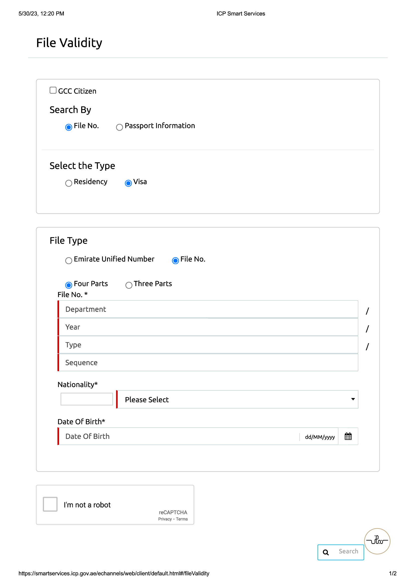 ica uae visa status with passport number, File No and emirates id