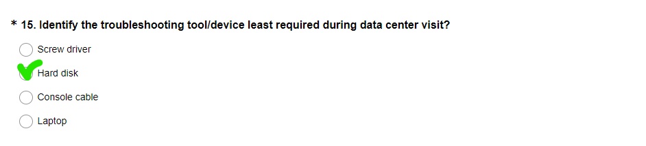 identify the troubleshooting tool/device least required during data center visit?